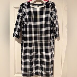 Talbots Black & White Plaid Plus Size /Petite Dress 
💯 Cotton